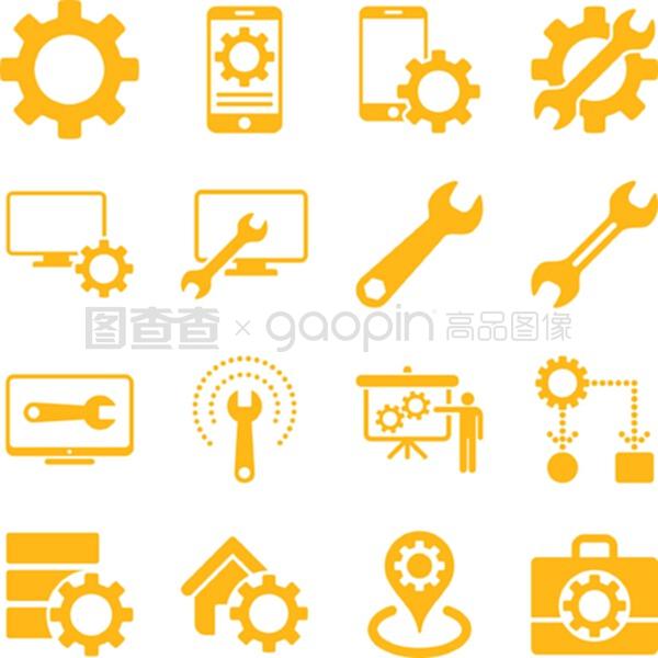 选项与服务工具图标集 信息服务业务的视觉化导航